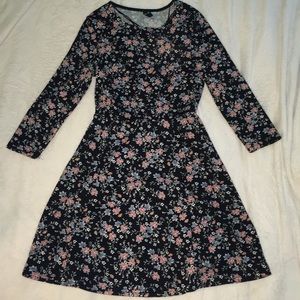 H & M Black Floral Print Dress